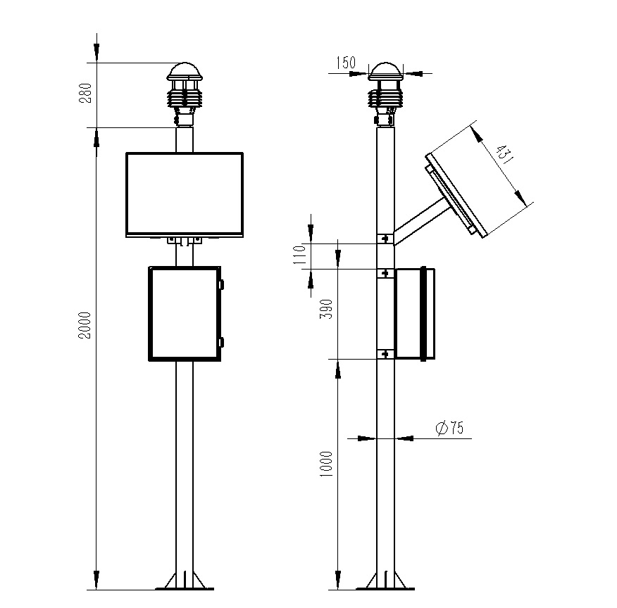 農業環境監測設備產品尺寸圖